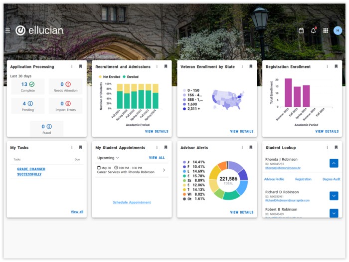 screenshot of Ellucian Student